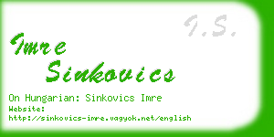 imre sinkovics business card